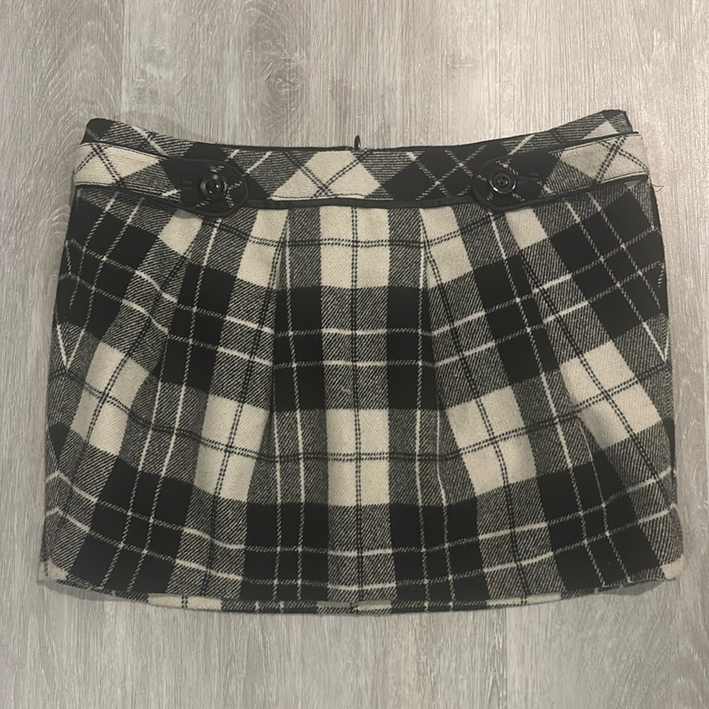 Women’s Plastic Island Black & White Plaid Skirt Size Large